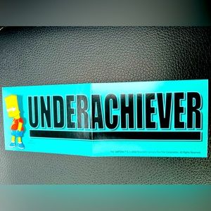 Underachiever Bart Simpson Retro Animated Tv Show 2016 DeadStock Bumper Sticker